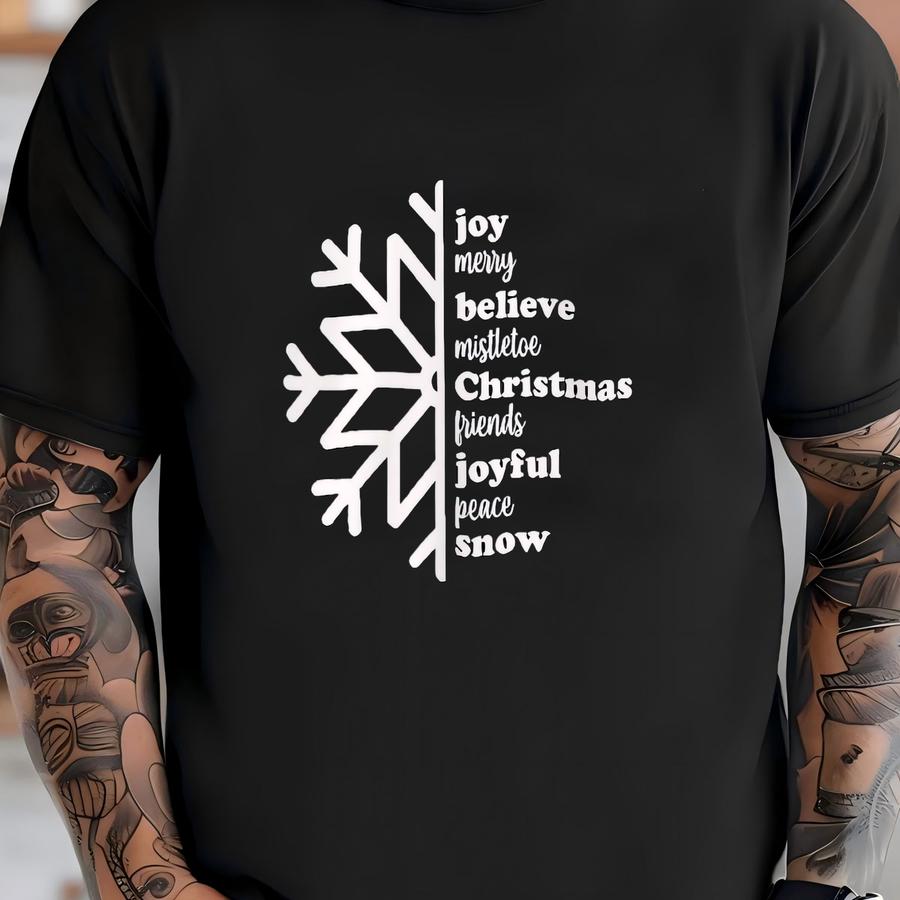 Snowflake Christmas Sweatshirt For Women, Holiday Pajama Top, Winter Christmas Shirt, Christmas Gift T-shirt