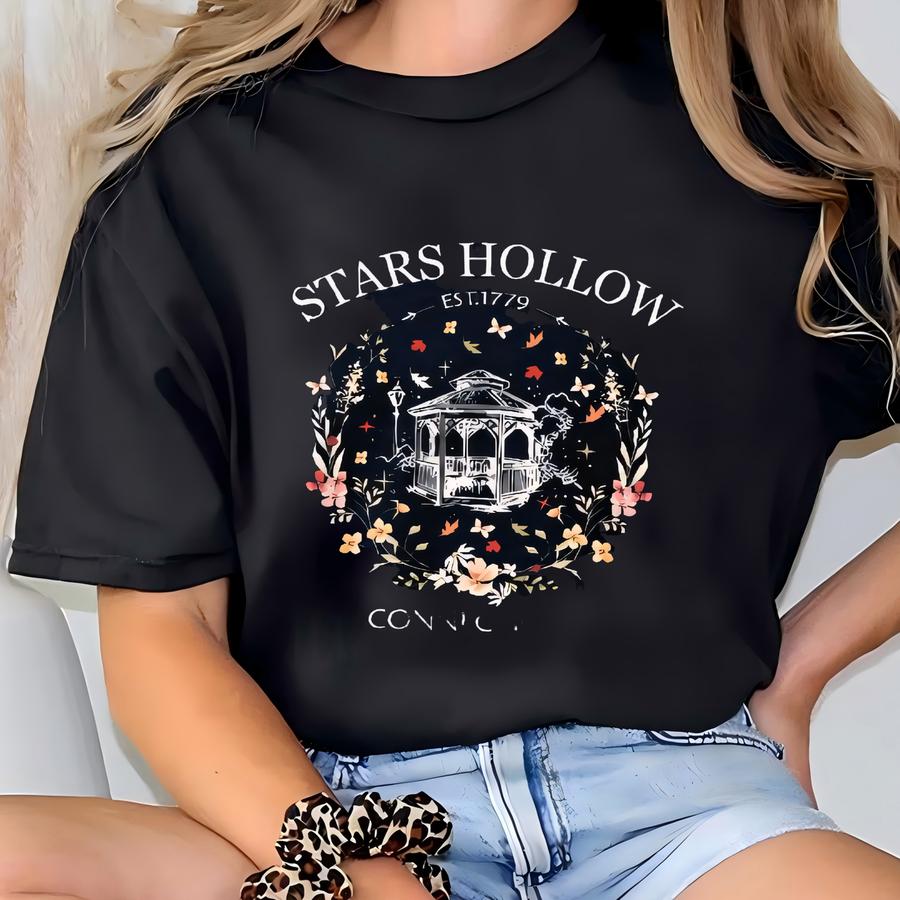 Stars Hollow Two- Sided Sweatshirt, Luke's Diner Flowers Gazebo Hoodie Adult, Stars Hollow Back And Front Adult Sweatshirt, T-shirt