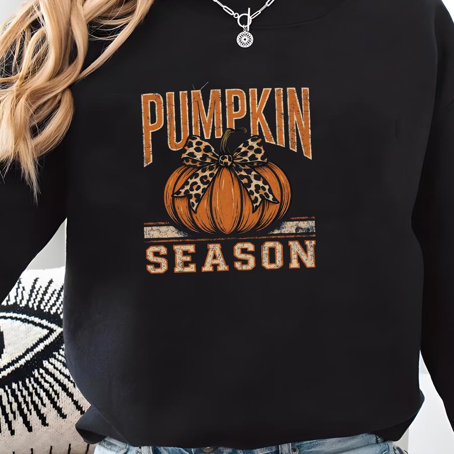 Pumpkin Season Sweatshirt, Autumn Fall Shirt, Cute Thanksgiving Shirt, Fall Pumpkin Shirt, Coquette Fall Tee, Halloween Xmax Tee Sweatshirt