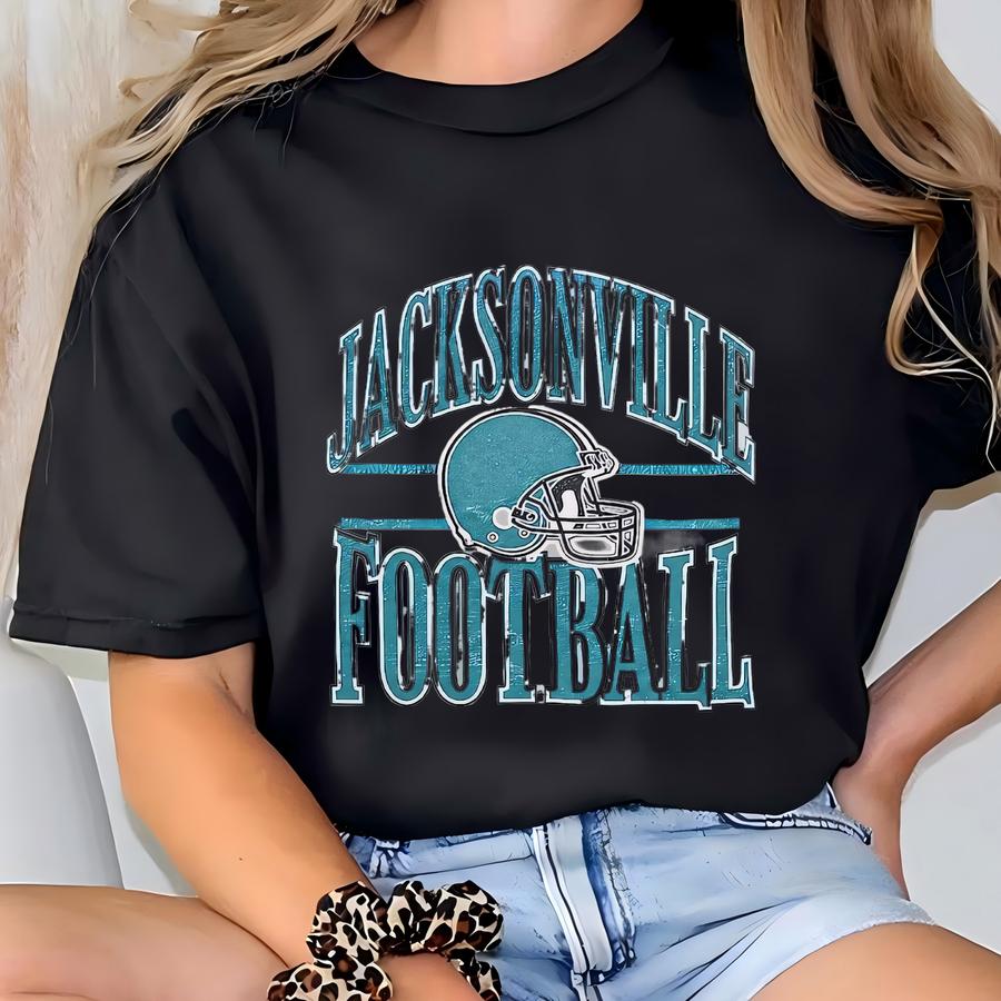 Jacksonville Football Vintage Style Hoodie: Gameday Fan Apparel, 100% Cotton Tee T-shirt