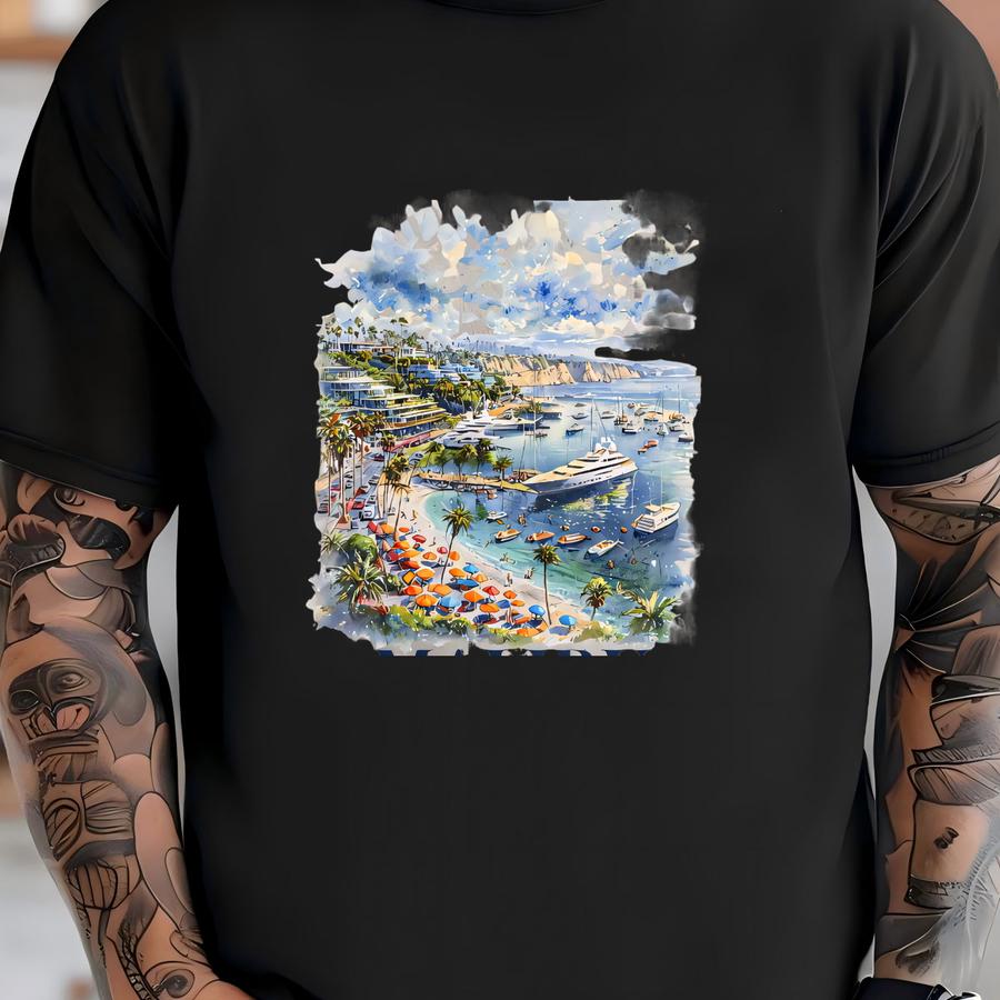 Malibu Beach Vibes Hoodie - Unisex Garment-dyed Tee, Travel Hoodie, Summer Apparel, Vacation Wear, Art-inspired Fashion T-shirt