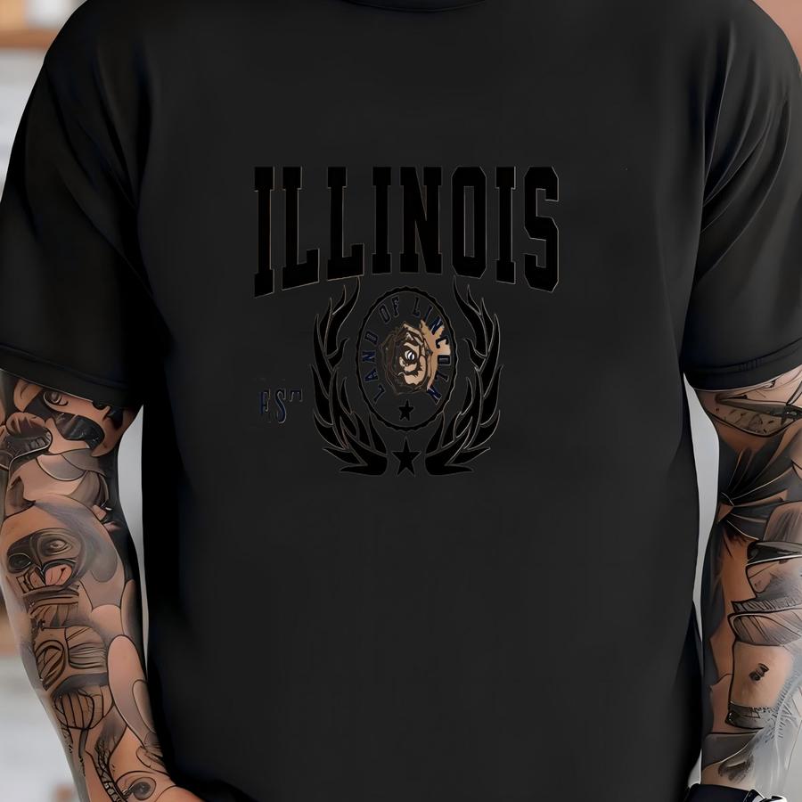 Explore Historic Illinois Cotton Canvas Tee - State Souvenir T-shirt