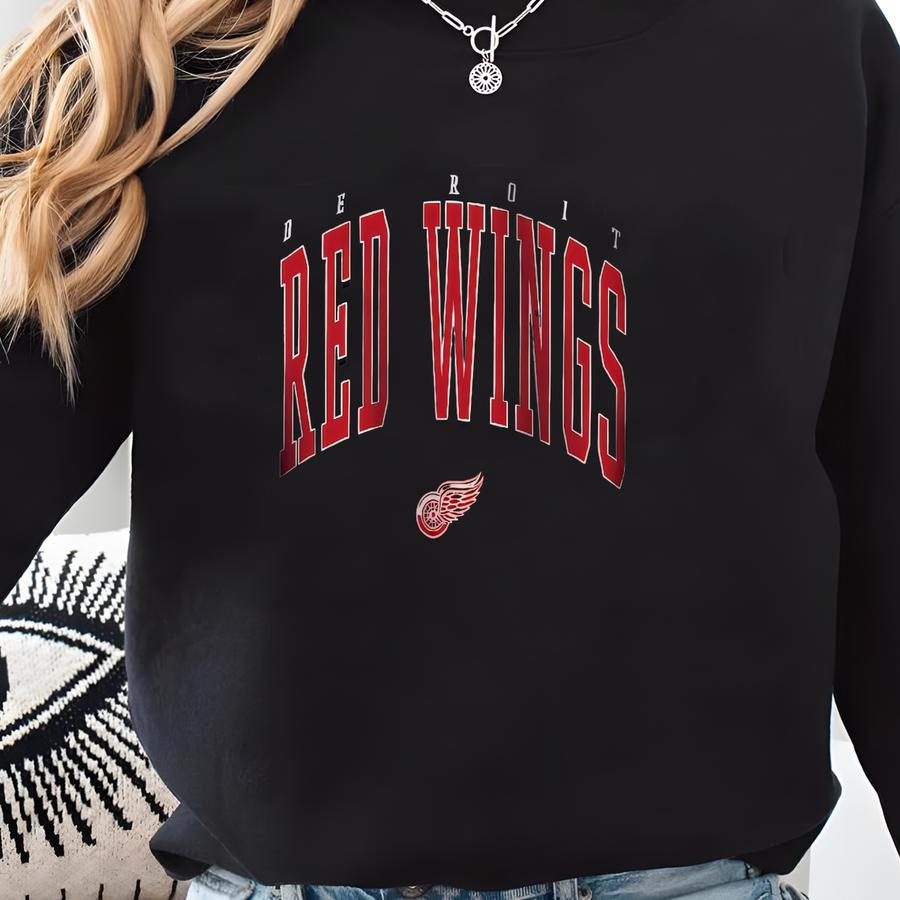 Detroit Sweatshirt, Red Wings, Detroit Hockey Crewneck Sweatshirt, Detroit Red Wing Sweater, Hockey Shirt, Wings Apparel, Octopus Shirt Sweatshirt