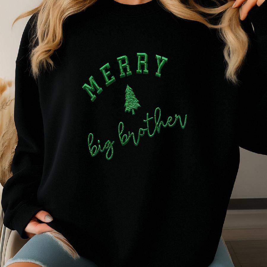 Big Brother Lil Brother Matching Sweatshirts, Siblings Christmas Outfits, Christmas Tree Brother Outfit, Christmas Baby Boy Gift Sweatshirt