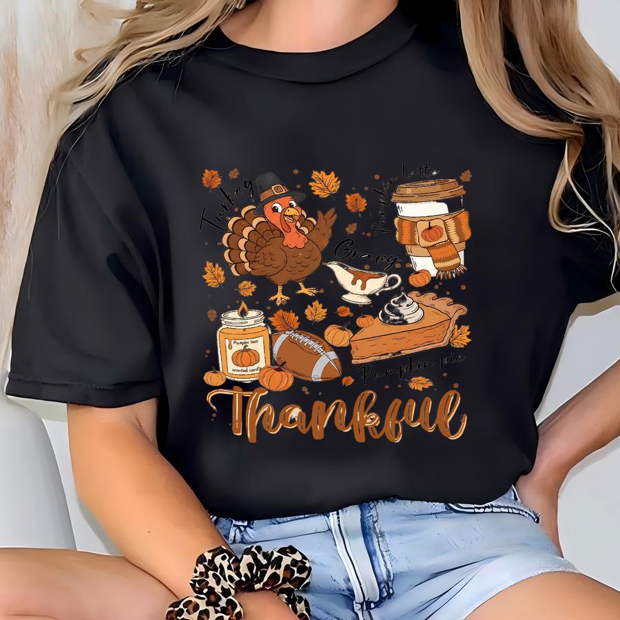Vintage Thanksgiving Sweatshirt, Thankful Tshirt, Retro Thanksgiving Aesthetic, Women's Thanksgiving Shirt, Fall Graphic Tee T-shirt