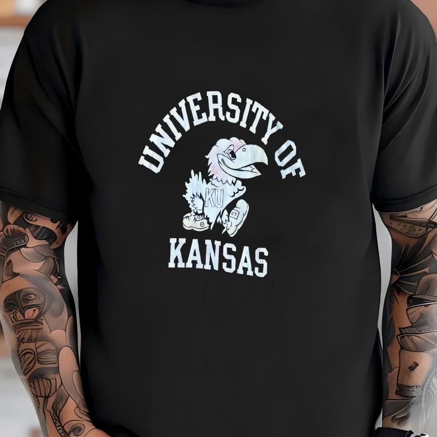 Vintage 1980’s Unversity Of Kansas Sunfaded Single Stitch Hoodie. Made In Usa, Size Large. T-shirt