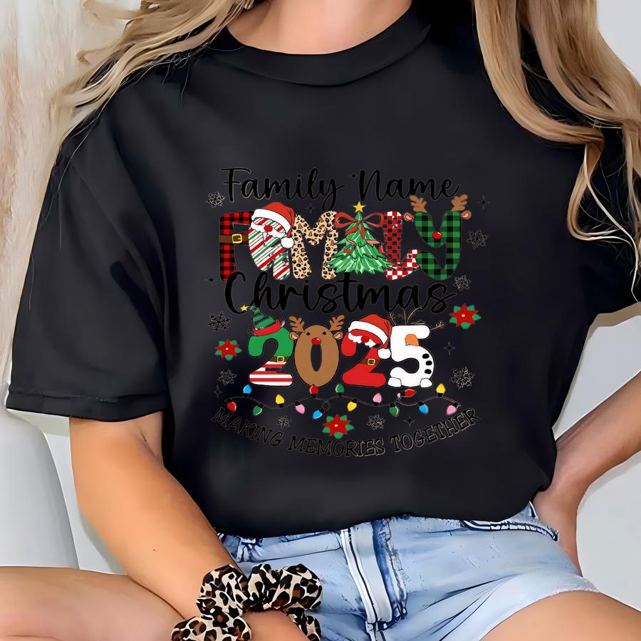 Custom Family Christmas 2025 Sweatshirt, Matching Shirts, Merry Xmas Gift T-shirt