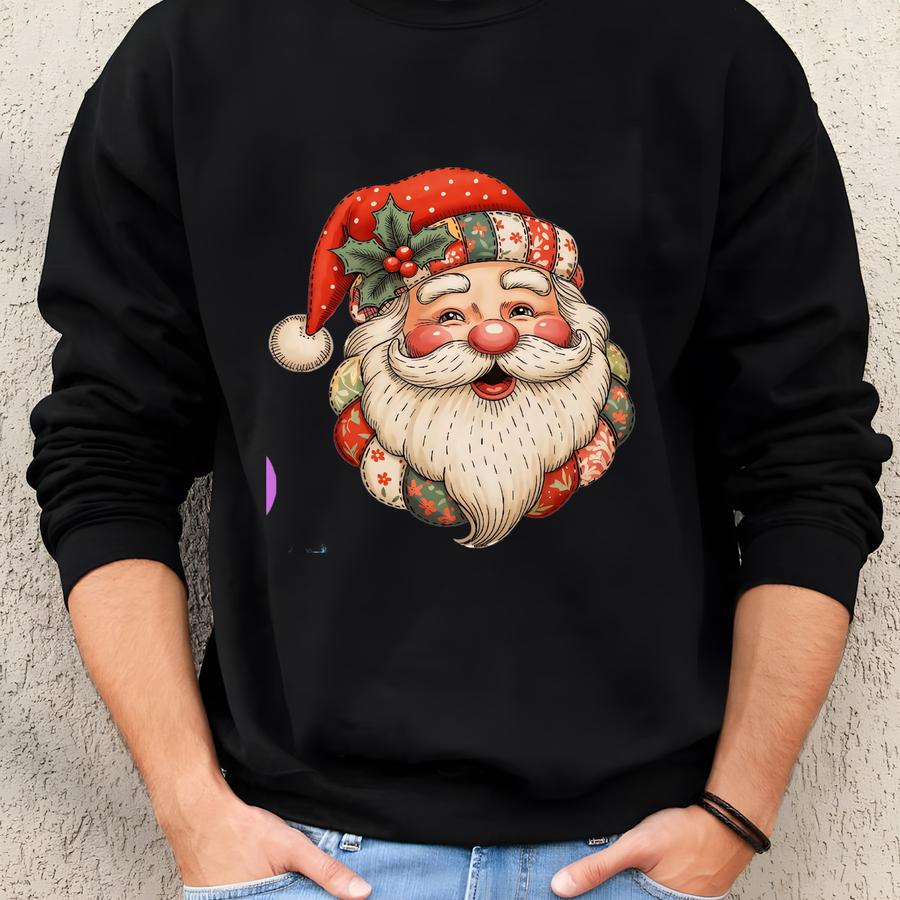 Vintage Santa Tee , Retro Santa Claus Shirt, Christmas, Cute Santa Claus Xmas Tee Shirt Xmas Sweatshirt