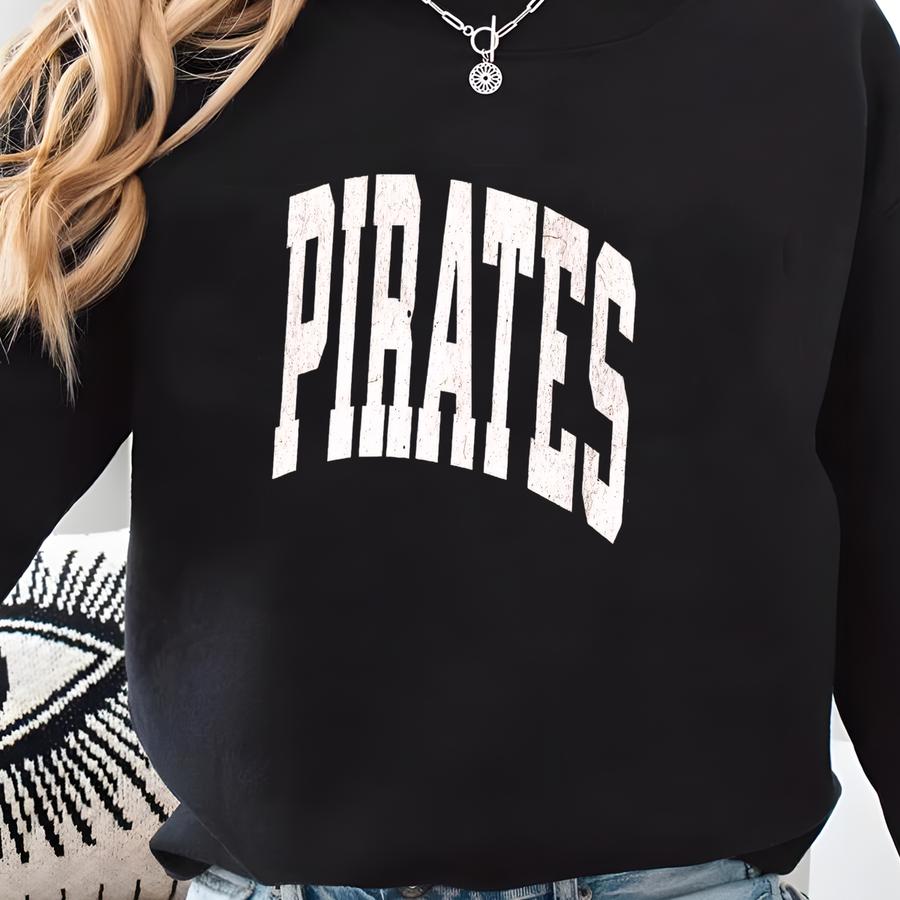 Vintage Pirates Shirt, Pirates Game Day Shirt, College Spirit Pirates Mascot Shirt, Teacher Gameday Shirt, Retro Pirates Tee Sweatshirt