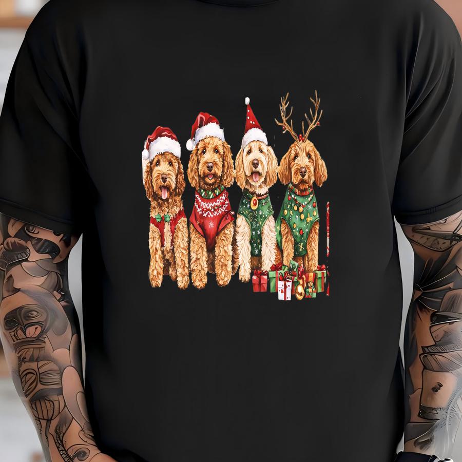 Christmas Goldendoodle Shirt, Golden Doodle Shirt, Gift For Dog Mom, Dog Mom Shirt, Dog Lover Tee, Dog Lover Gift, Xmas Gift For Dog Lover T-shirt