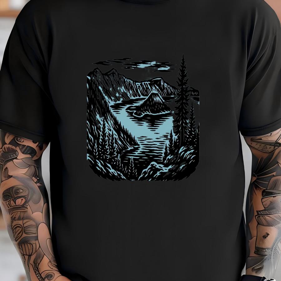 Vintage Crater Lake National Park Sticker – Retro 1960s Style Decal T-shirt