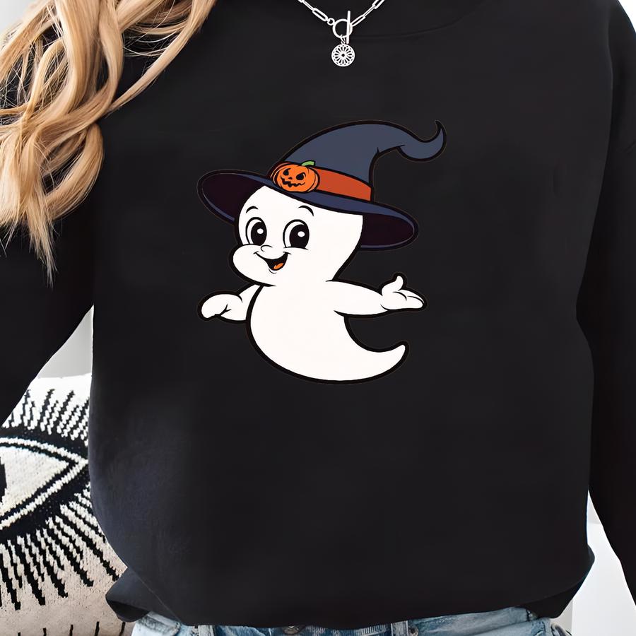 Witch Hat Ghost Shirt, Shirt, Halloween Shirt, Cute Ghost Halloween Shirt, Spooky Season Shirt, Halloween Part Shirt, 164013 Sweatshirt