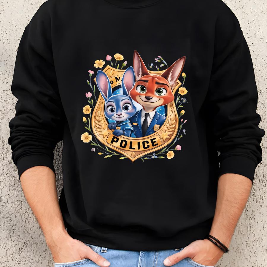 Zootopia Police Badge Shirt, , Judy Hopps Shirt, Nick Wilde Shirt,welcome To Zootopia Shirt, Zootopia Police Tee 163856 Sweatshirt