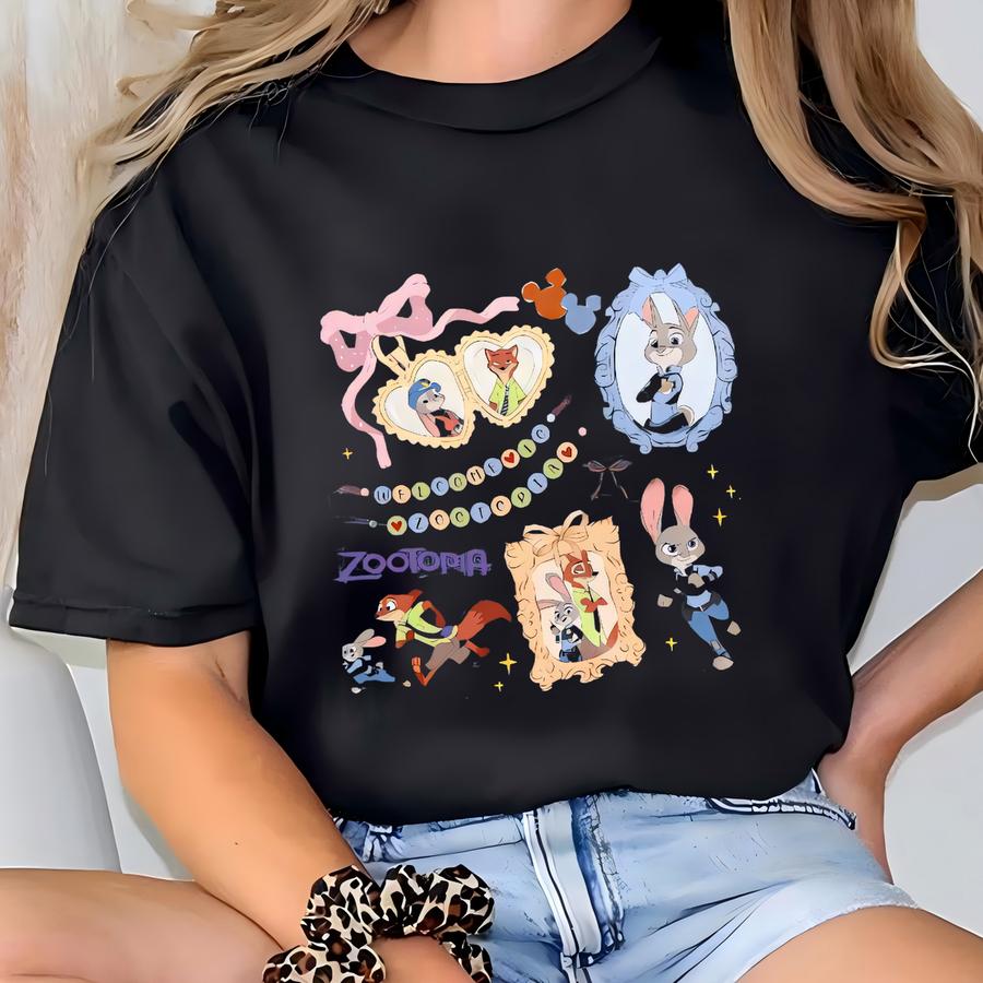 Coquette Bow Watercolor Zootopia Shirt, , Judy Hopps Shirt, Nick Wilde Shirt, Welcome To Zootopia Shirt, 163854 T-shirt