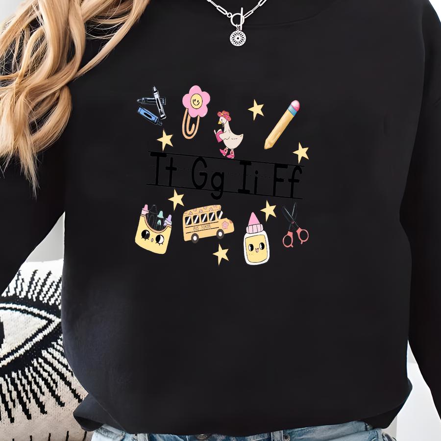 Teacher Png: Back To School Sublimation Design (digital Download) Sweatshirt