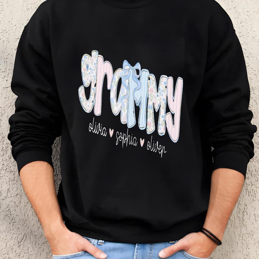Custom Name Grammy Sweatshirt, Grandma Gift, Personalized Grammy Sweater, New Grammy Gift Sweatshirt