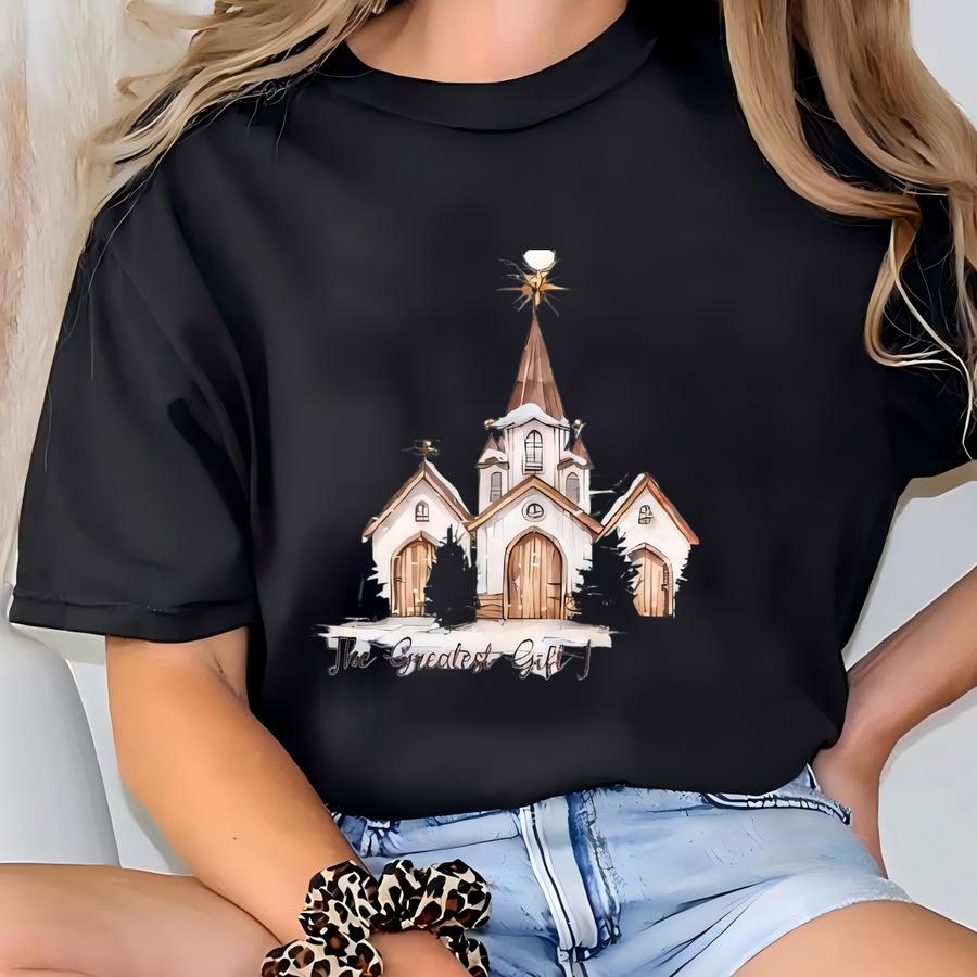 Aesthetic Hoodie | Faith Based Family Print | Christian Christmas Shirt | Jesus Is The Greatest Gift Sweatshirt | Religious Holiday Crewneck T-shirt