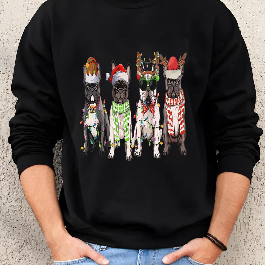 French Bulldog Christmas Sweatshirt, Santa Frenchie Crewneck, Christmas Bulldog Lover, Bulldog Christmas Shirt, Bulldog Mom Dad Gift Sweatshirt