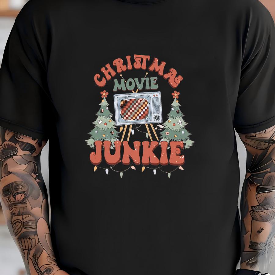 Christmas Movie Sweatshirt, Funny Holiday Tv Lover Xmas Shirt, Cute Christmas Hoodie, Family Holiday Movie Gift, Christmas Movie Graphic Tee T-shirt