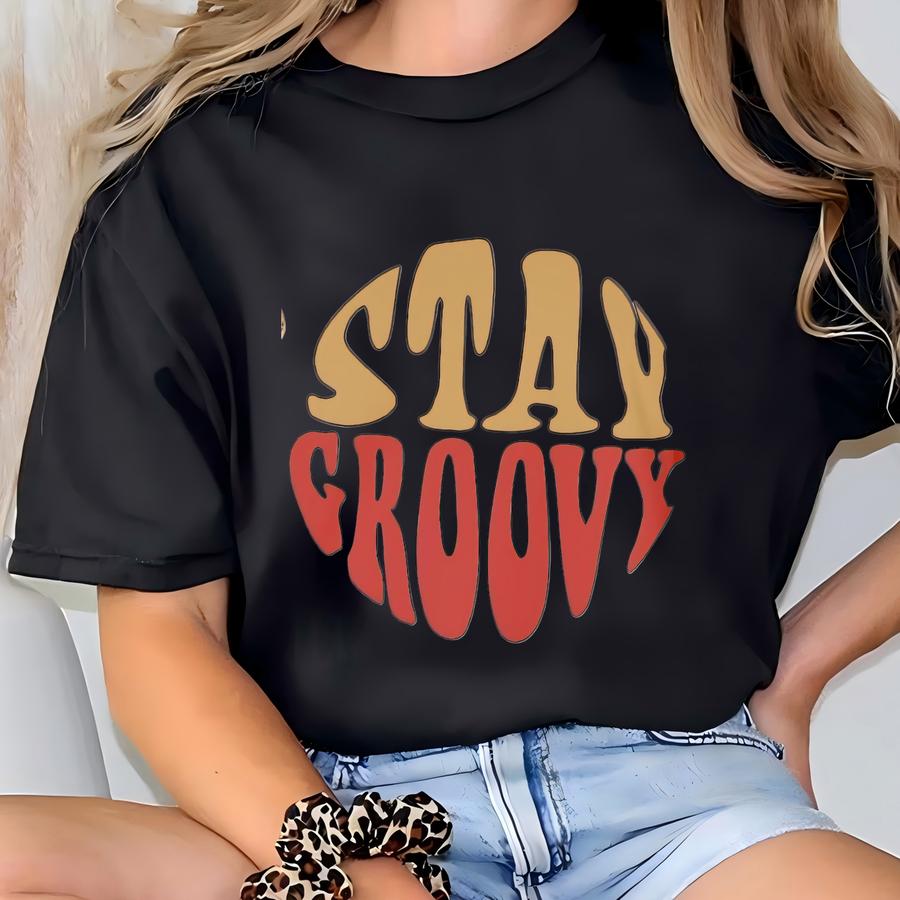 Retro Ringer Tee: Stay Groovy Graphic, Unisex Cotton Hoodie T-shirt