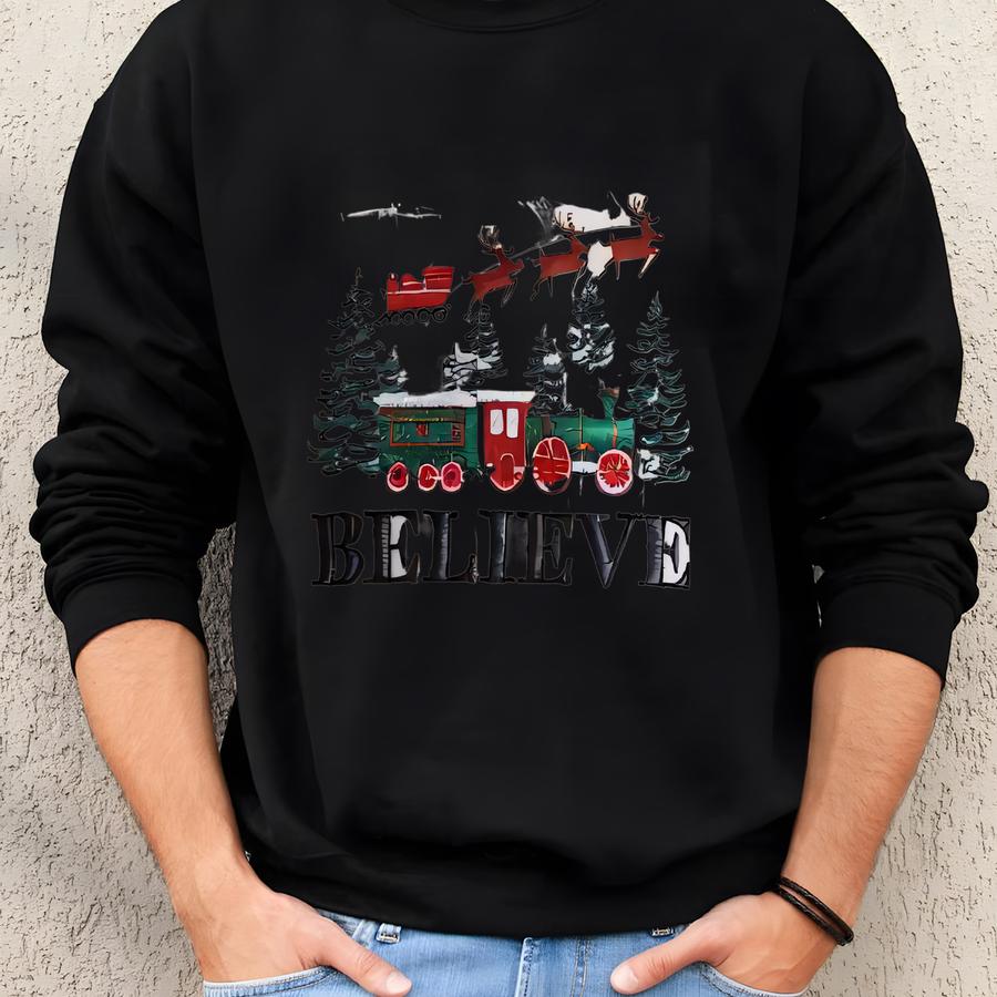 Believe Christmas Youth Sweatshirt, Christmas Train Sweater, Polar Express Sweatshirt, Santa Train Shirt, Kids Christmas Shirt Sweatshirt