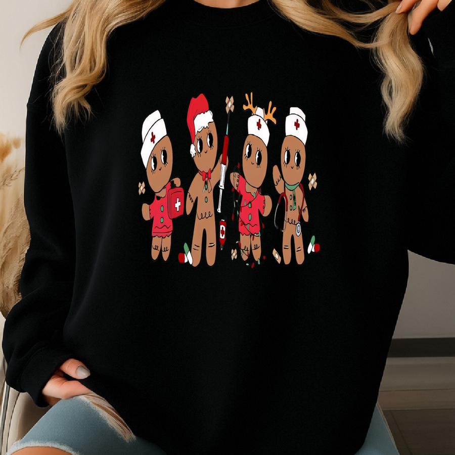 ® Shirt, Gingerbread Nurse Christmas Shirt, Christmas Nurse Cookies, Rn Christmas Tee, Holiday Gift, Xmas Nurse Shirt, Nurse Sweatshirt
