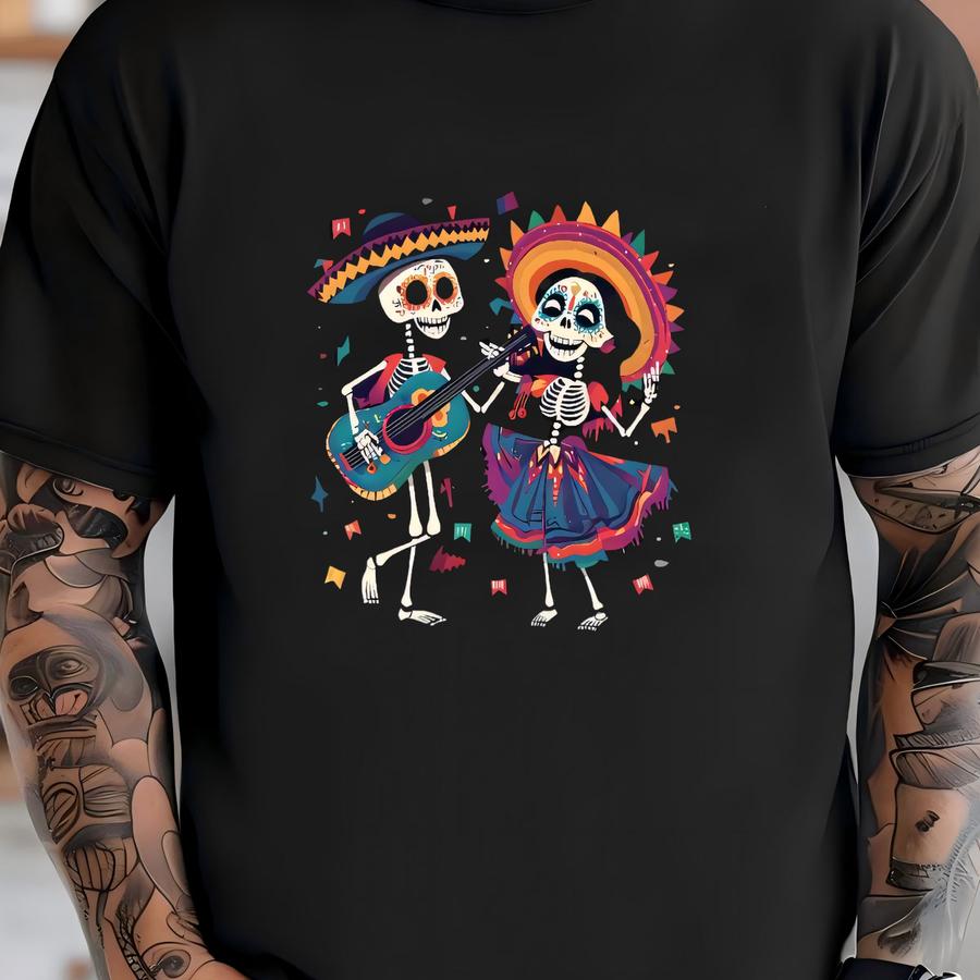Dancing Skeleton Shirt, Dia De Los Muertos, Halloween Costume, Day Of The Dead Hoodie, Sugar Skull Sweatshirt, Floral Skull T-shirt