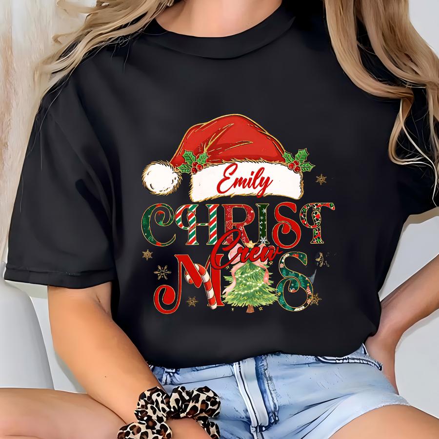 Personalized Family Christmas Name Shirt, Custom Christmas Shirt With Name, Matching Crew Christmas Shirts, Christmas , Holiday Sweater T-shirt