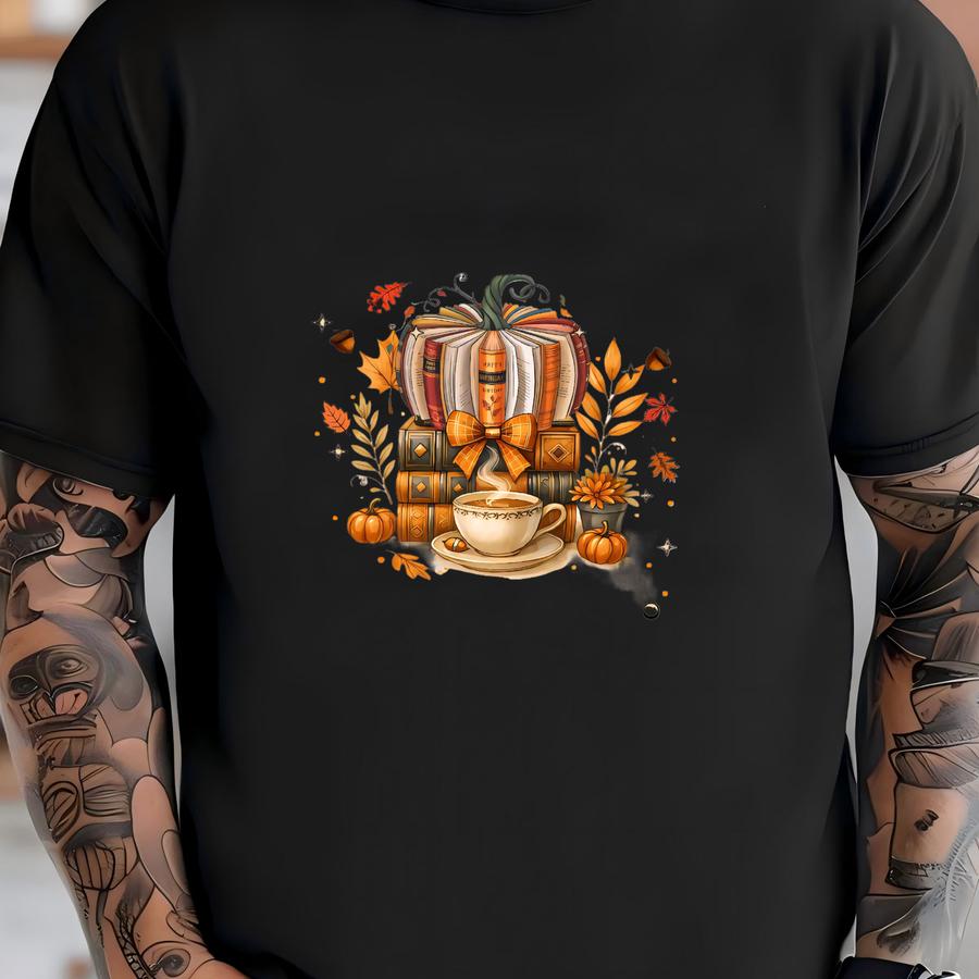 ® Fall In Love With Reading Shirt, Fall Book Lover Tee, Pumpkin Book Shirt, Cozy Bookworm Fall Shirt, Autumn Bookish Tee T-shirt