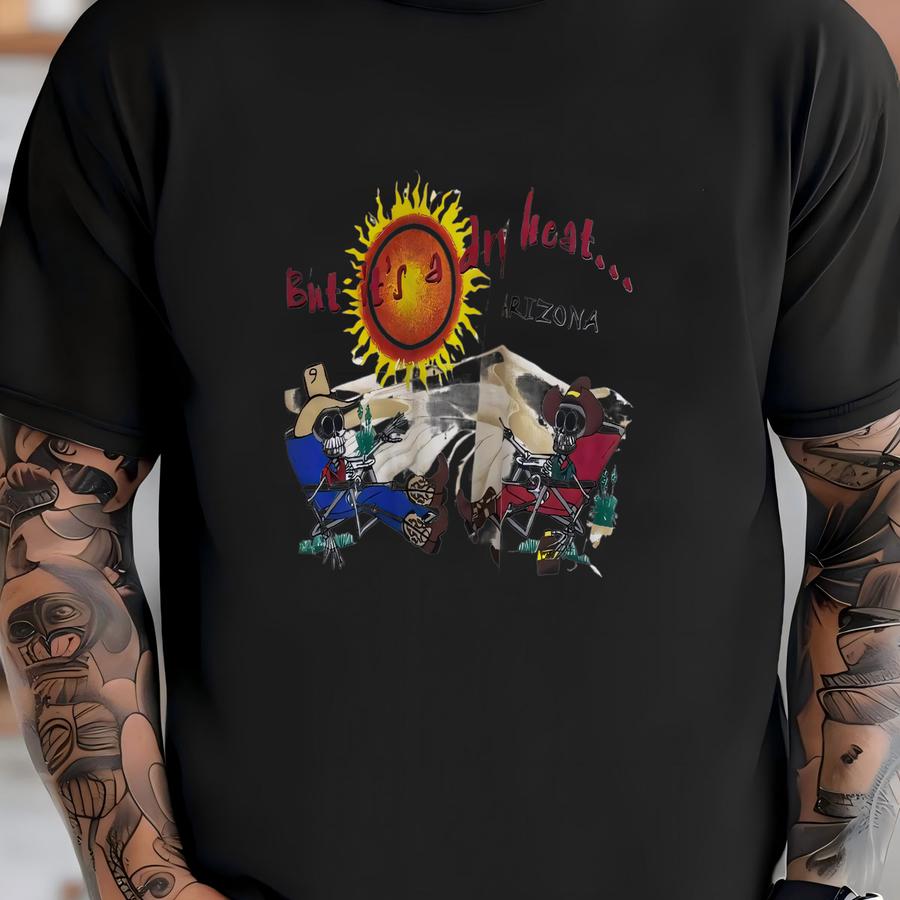 Vintage Arizona Dry Heat Skeleton Humor Graphic Tee Size Large T-shirt