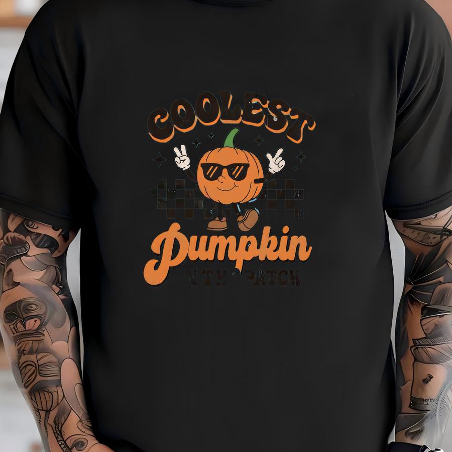 Coolest Pumpkin In The Patch Sweatshirt, Halloween Baby Romper, Fall Harvest Clothing, Autumn Pumpkin Outfit, Family Pumpkin Patch Outfit T-shirt