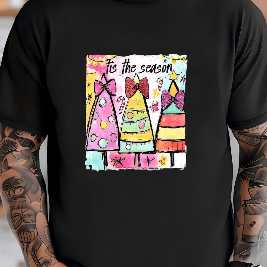 Tis The Season Christmas Sweatshirt, Holiday Baby Bodysuit, Kids Holiday Sweatshirt, Xmas Tree Baby Outfit, Winter Season Baby Clothes T-shirt