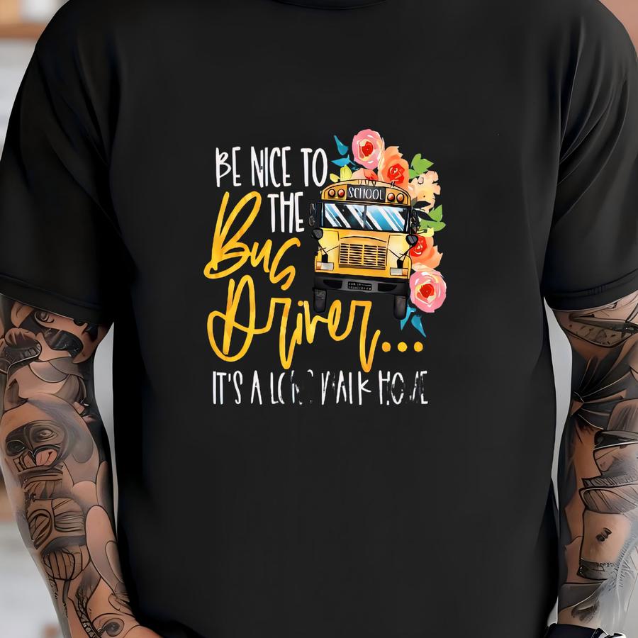 Funny Bus Driver Hoodie, Back To School Shirt, Gift For Bus Drivers, Yellow School Bus Graphic Crewneck, School Bus Driver Tee T-shirt