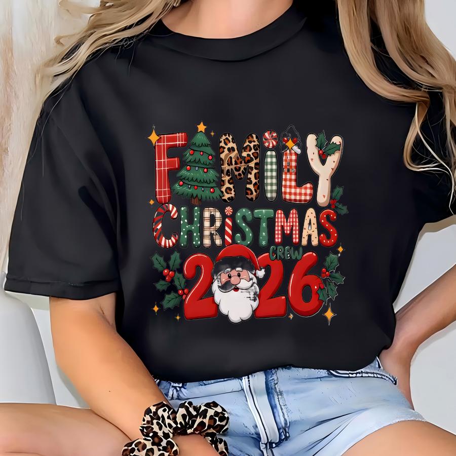 Matching Family Christmas Sweatshirt: 2026 Christmas Crewneck T-shirt