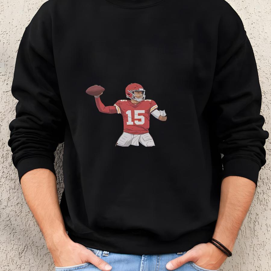 Mahomes Supporters Animated Logo Personalized Shirt, Kansas Support Sports Custom Gift For Fans, Football Inspired Graphic Tee Unisex Tshirt Sweatshirt