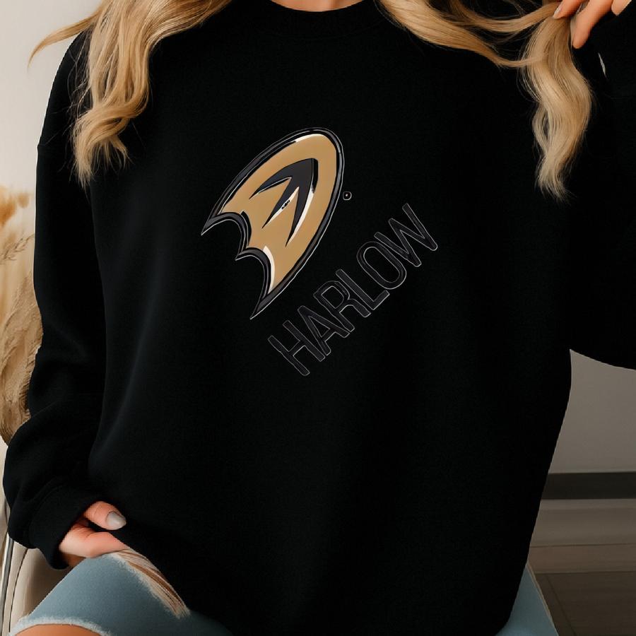Personalized Anaheim Ducks Secondary Logo Baby Hooded Towel Washcloth Set - Custom Bath Gift Set Sweatshirt