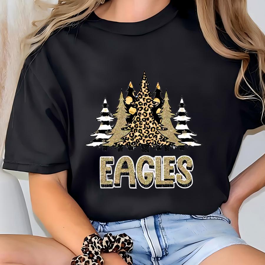 Eagles Shirt Custom Christmas Shirt Santa Shirt Christmas Tress Shirt Custom Mascot Shirt Custom School Shirt Teacher Christmas Sweatshirt T-shirt