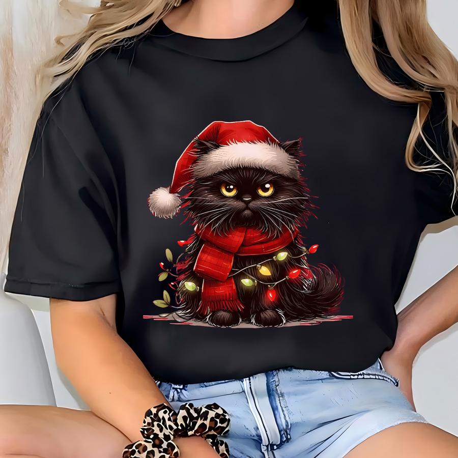 Cat Christmas Sweatshirt, Cat Lover Christmas Shirt, Meowy Christmas Shirt, Christmas Cat Mom Sweater, Catmas Gift For Christmas, Cat Shirts T-shirt