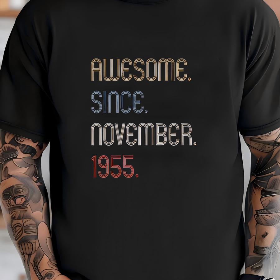 Celebrate Milestone Birthday With Retro November 1955 Design Hoodie Sweatshirt Tee - Vintage Gift For Special Anniversaries T-shirt