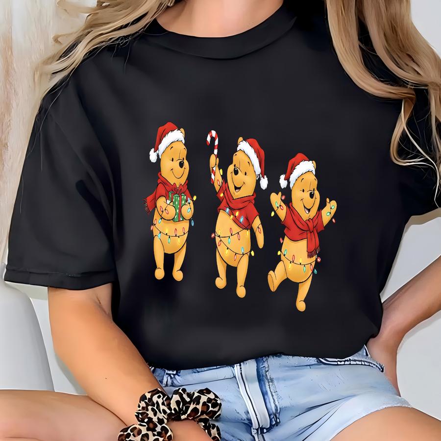 Winnie-the-pooh Christmas ®shirt, Christmas Party Shirt,christmas Lights Shirt,cute Christmas Shirt,women Christmas Gift T-shirt