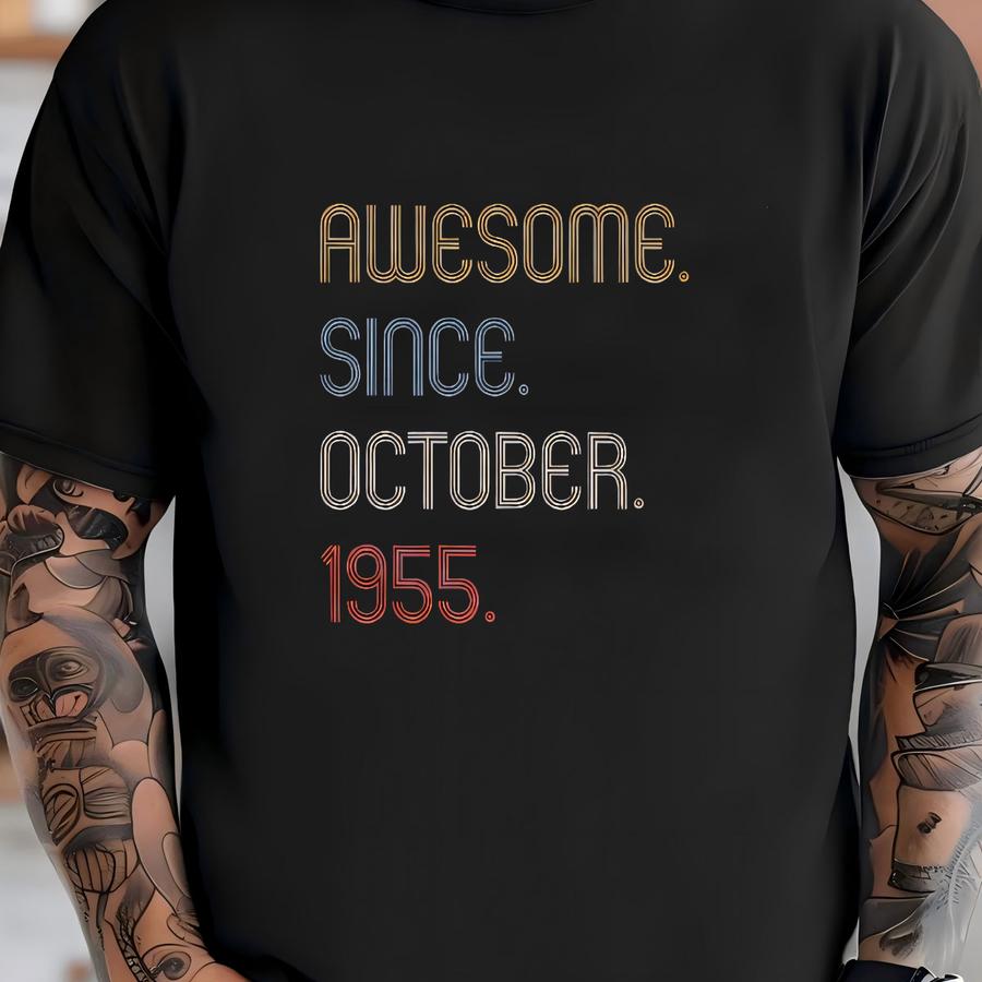 Retro October 1955 Birthday Hoodie Sweatshirt Tee Nostalgic Vintage Gift For Anniversaries T-shirt