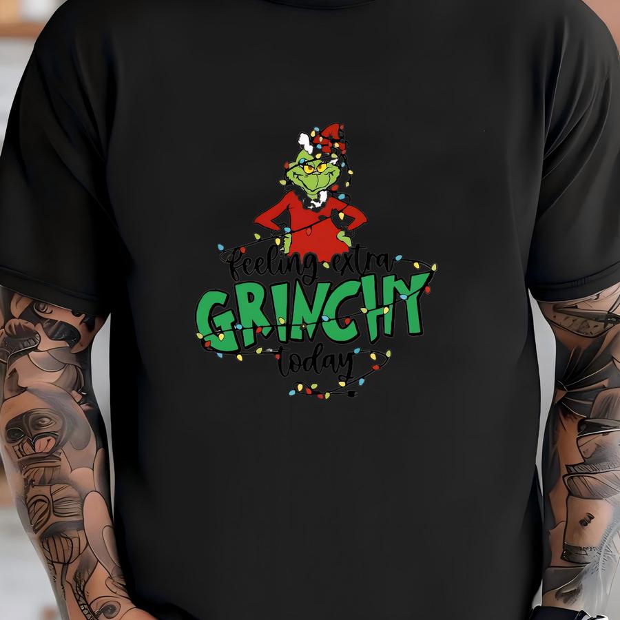 Inspired Christmas Sweatshirt, Funny Holiday Hoodie With Lights Print T-shirt