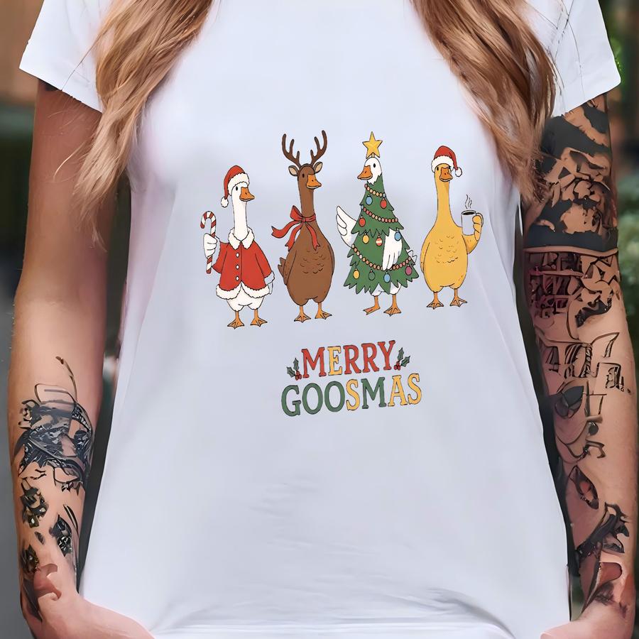 Merry Goosmas Sweatshirt, Funny Christmas Goose Sweater, Holiday Crewneck, Cute Xmas Goose Shirt, Christmas Gift For Goose Lover T-shirt Merry Goosmas Sweatshirt, Funny Christmas Goose Sweater, Holiday Crewneck, Cute Xmas Goose Shirt, Christmas Gift For Goose Lover T-shirt