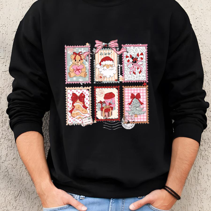 Retro Christmas Toddler Sweatshirt : Holly Jolly Toddler Sweat Shirts, Coquette Santa Claus Sweater Bows Sweatshirt
