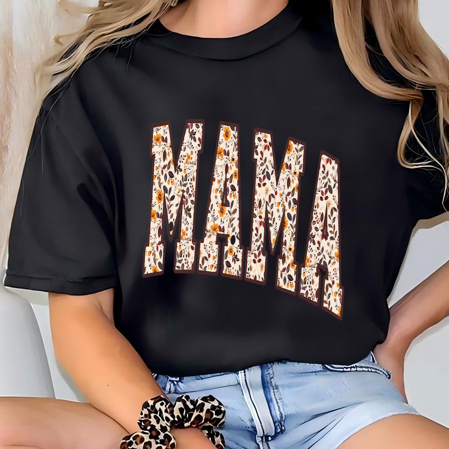 ® Mama Shirt, Floral Mama Tshirt, Pregnancy Announcement, Girly Aesthetic Gift For Mom, Mom Life Shirt, Mom Birthday Gift T-shirt
