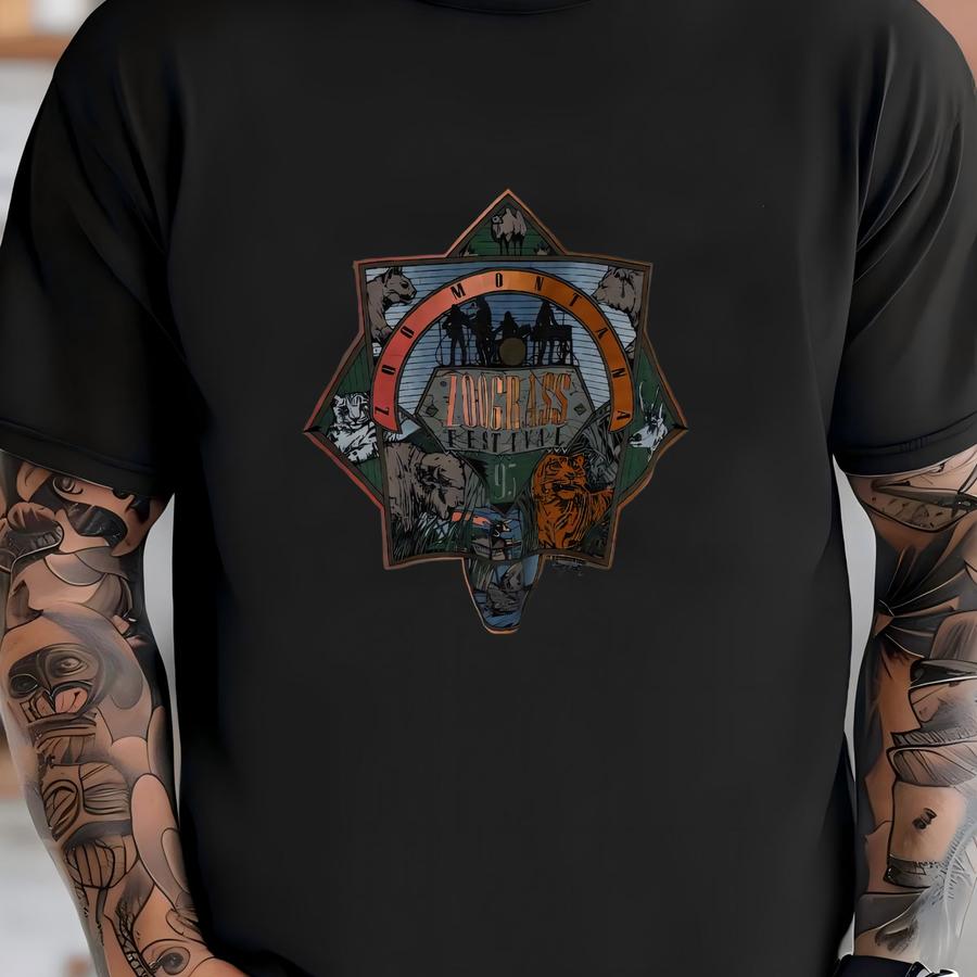 Vintage 1993 Montana Zoograss Festival Nature Graphic Tee Size Large T-shirt