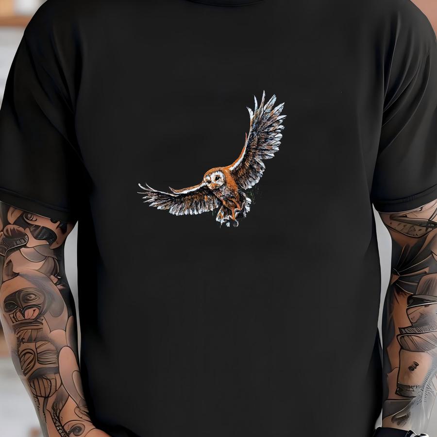 Vintage 90's Owl Wraparound Nature Graphic Tee Size Xl T-shirt