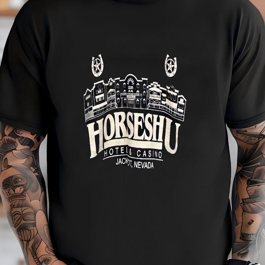 Vintage 90's Horseshu Hotel Casino Jackpot Nevada Sweater Size Small T-shirt