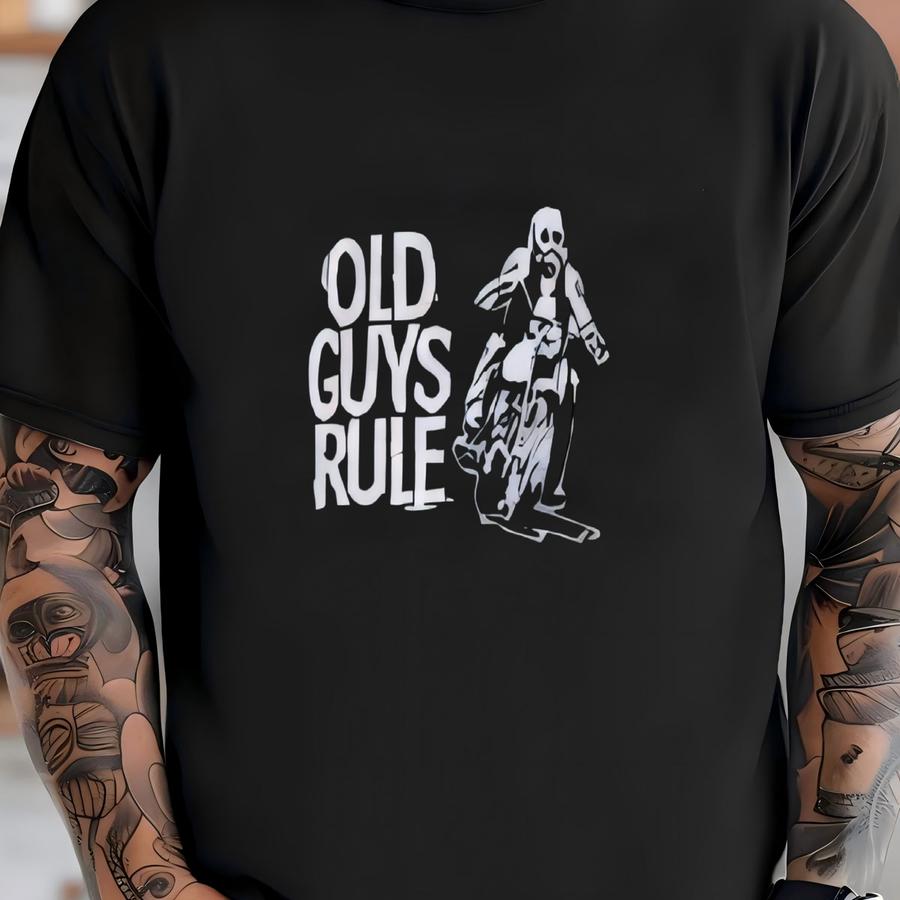 Vintage Y2k Old Guys Rule Biker Graphic Tee Size Xxl T-shirt