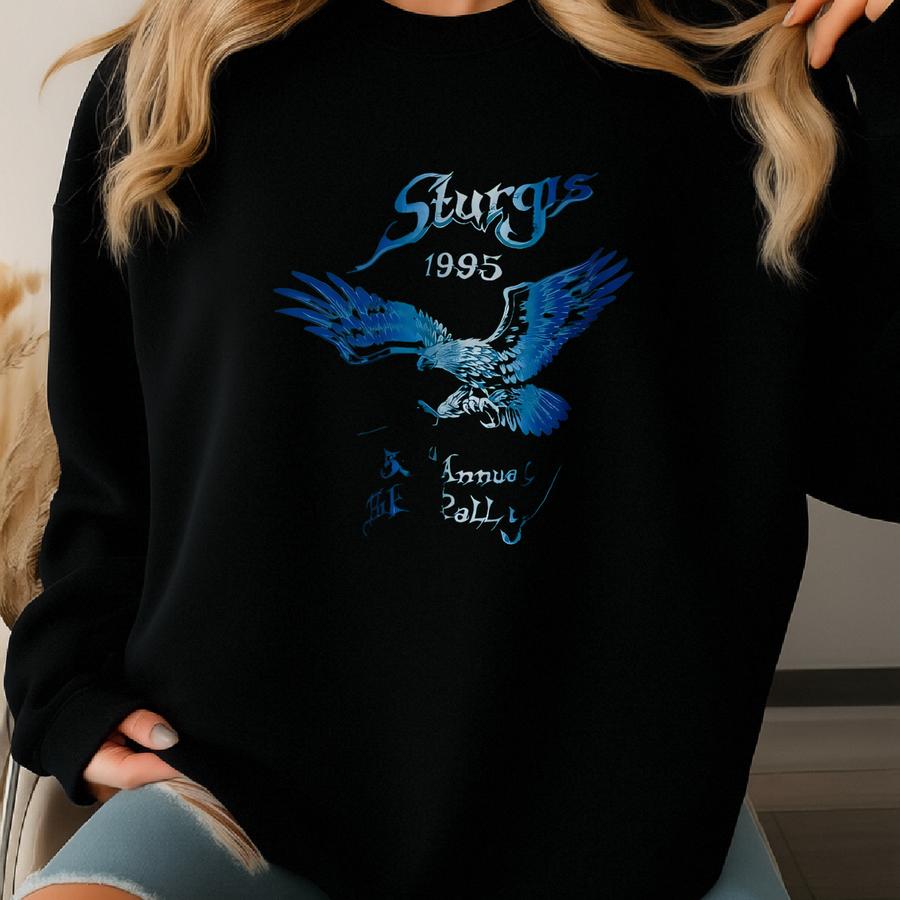 Vintage 1995 Sturgis Black Hills Rally Biker Tee Size Xl Sweatshirt